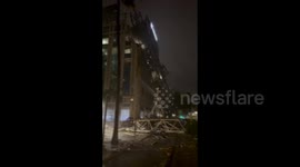 US: Crane Smashes Into Building During Hurricane Milton