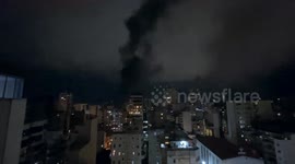 Smoke of the explosion in the city center of Beirut