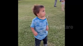 Boy's First Time Up Close With a Fish