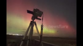 Stunning aurora shimmers as geomagnetic storm passes over Iceland