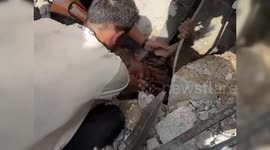 Child buried under rubble rescued following Israeli strike on Gaza's Jabalia