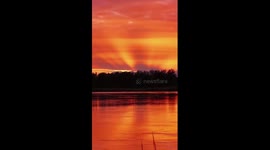Beautiful rosy clouds over Yellow River in NW China
