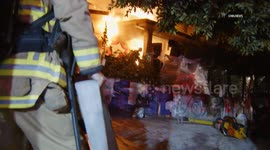US, Los Angeles: East Hollywood Vacant House Fire