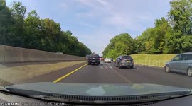 Airborne Tire Flies Over Garden State Parkway