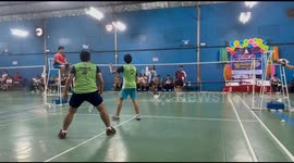 Teammate accidentally hit with badminton racket at Davao Court