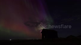 Amazing timelapse of A G4 solar storm creating breathtaking aurora