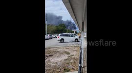 US: Hurricane Milton Debris Ignites Massive Fire At Clearwater Scrap Metal Business