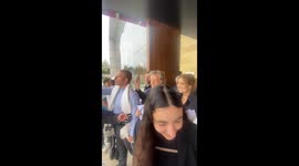 Paul McCartney visits the synagogue of the Círculo Israelita de Santiago, together with his wife Nancy Shevell. Saturday, October 12, 2024.