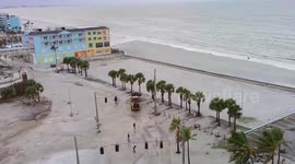 Aerial view of Hurricane Milton damage in Lee County, Florida