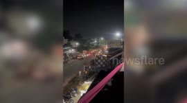 India: Elephants venture into populated street, locals flee in panic