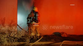 US, Los Angeles: Lancaster Commercial Fire