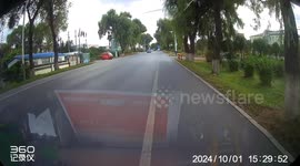 Tricycle and car accident in Jilin Province, China