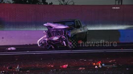 US, Los Angeles: Pomona Fatal Crash on Westbound 10 Freeway