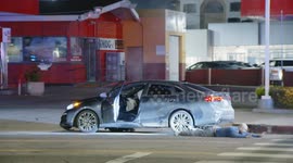 US, Los Angeles: Mission Hills DUI Pursuit Crash Into Light Pole