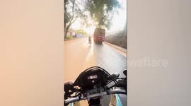 Brazil: High-Speed Chase In Busy Traffic As Cop On Bike Orders Fleeing Teen To Pull Over