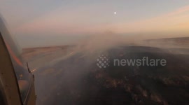 US: North Dakota's National Guard Battles Blaze North of Bismarck