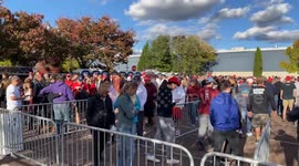 Long lines outside Donald Trump Rally at the Greater Philadelphia Expo Center