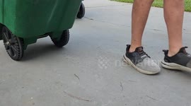 Taking recycling bin to the road