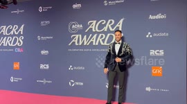 Matty Mills and Brooke Blurton attend the 2024 ACRA awards at The Star, Pyrmont, Sydney, Australia