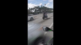 Close call on motorcycle in West Palm Beach