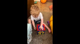 Child plays with toy in Bristol, Virginia