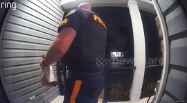 Police officers complete food delivery after driver is arrested