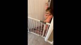 Toddler Kicks Open Baby Gate