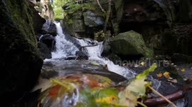 The famous Lumsdale falls in Matlock Derbyshire UK. 4K. Filmed in early autumn 2024