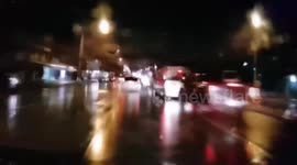 Out-of-control truck skids across lanes and crashes into another car