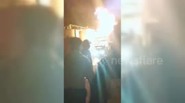 Iran: A fuel tanks of Shushtar Petro Refinery in Iran caught fire