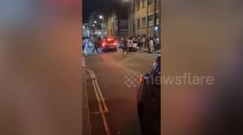 Moment car drives over man during Freshers' Week club horror which injured six