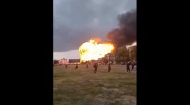 Gas tank explosion sparks massive fire in central Grozny