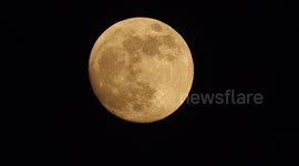 The Hunter's Moon filmed from Northern Thailand is the brightest and biggest full moon of 2024