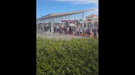 People Wait in Line For Gas after Hurricane Milton