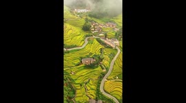 Beautiful rice terraces in east China's Jiangxi