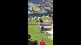 Paw-itch invader! Stray dog runs onto football field during match in Thailand
