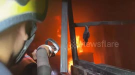 Palestine: Gaza Firefighers Battle Blaze In Jabalia Camp