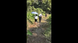 Young man falls into puddle while helping grandfather in Guangdong