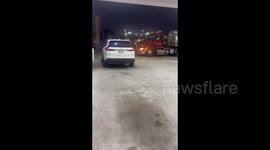 US: Truck brings gas to a gas station after hurricane Milton