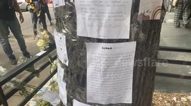 Argentina: The altar to Liam Payne outside the hotel where he died in Argentina