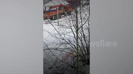 Russia: Man Almost Crushed Under Out-Of-Control Lorry Sliding Backwards Down Icy Slope