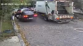 Romania: Woman And Child Rescued After Being Swallowed By Massive Sinkhole Which Opened Mid-Road