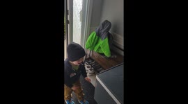 Grandpa pulls off the perfect heartwarming surprise with hilarious delivery of toy walrus