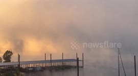 US: Dense Fog Blankets North Little Rock As Temperatures Drop Across Region