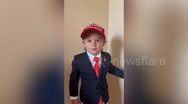 Boy, three, youngest Donald Trump fan - and he even does impressions