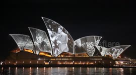 Sydney Opera House lit up for King Charles III and Queen Camilla visit, Sydney, Australia