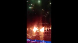 Fire rips through ornamental boat celebrating Buddhist Lent