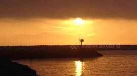 California: A sunset over the Oceanside Harbor