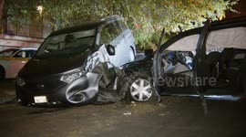 US, Los Angeles: Reseda Driver Crashes Into Two Parked Cars