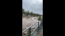 Flooding in Rive-de-Gier after heavy rainfall